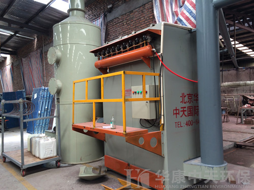 華康環保為天津炒貨廠生產的炒貨鍋爐除塵器安裝現場  